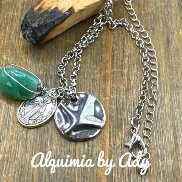 Alquimia Silver and Green Necklace - Picture 1 of 2